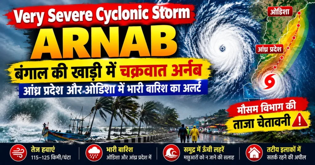 Cyclone Arnab track map and heavy rain alert for Andhra and Odisha coasts