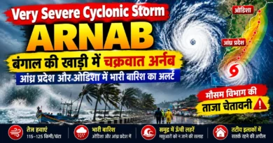 Cyclone Arnab track map and heavy rain alert for Andhra and Odisha coasts